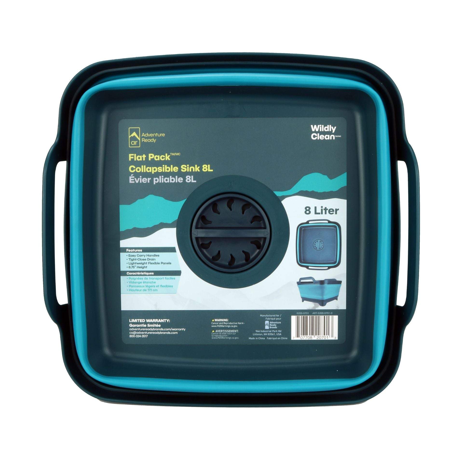 Collapsible Sink on a white background in English/French packaging